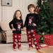Christmas Fawn Snowflake plaid family Christmas print home suit set_viptrois.com