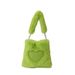 Fashion Love Heart Furry Tote Bag Women 2022 New Large Capacity Simple Underarm One Shoulder Popular Plush Commuter Bag_viptrois.com