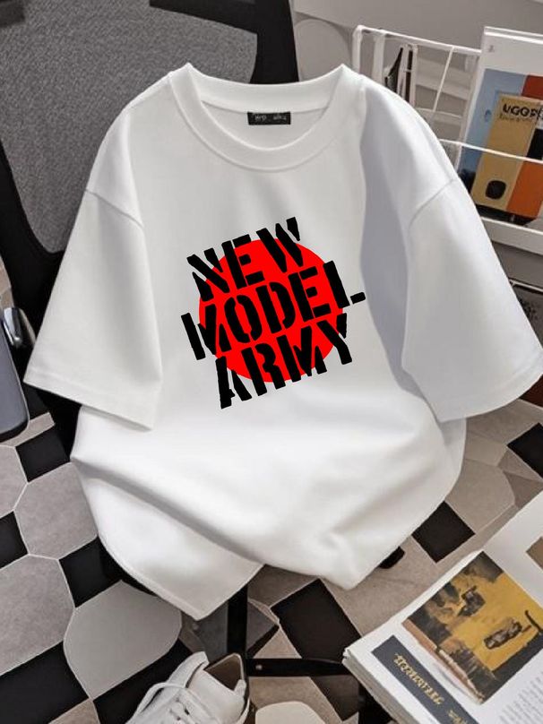 NEW MODEL ARMY CLASSIC LOGO WHITE T SHIRT Graphic Summer Streetwear Fashion Stretched Designer Clothes Comfortable Homme Top For Everyday Wear_viptrois.com