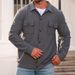 Men's Jacquard Loose Fit Shirt Jacket – Trendy Spring & Autumn Casual Overshirt (White/Black/Khaki, S-XXXL)_viptrois.com