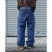 Vintage Distressed Workwear Pants - Relaxed Straight Leg French Carpenter Trousers With Paint Splatter Effect_viptrois.com