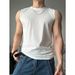 Men's Summer Sleeveless Vest - Breathable Moisture-Wicking Athletic Tank Top For Running & Gym (Black/White/Grey/Light Brown, M-3XL)_viptrois.com