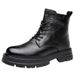 European Warm Series 2025 Autumn Winter New High-top Cotton With Fleece Lining, Warm Work Martin Boots, Men's Thick-soled Shoes 2361_viptrois.com