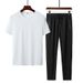 Men's Clothing Short Sleeved T Shirt Set Of Clothes Men's Casual Mesh Air Conditioning Pants Trendy_viptrois.com