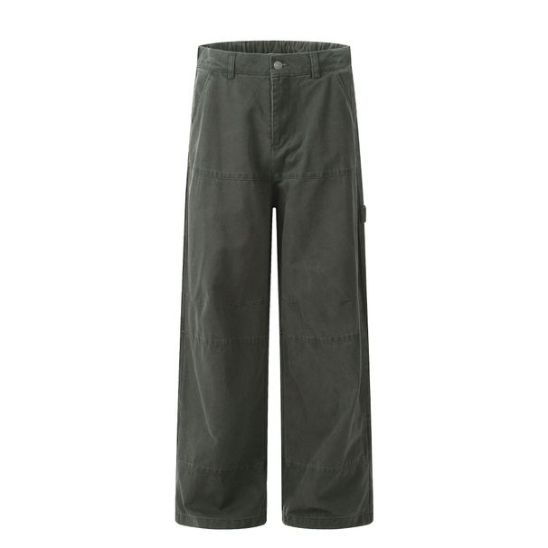 Men's Clothing Deconstruction Design Overalls Men's Loose Straight Wide Leg Long Pants_viptrois.com
