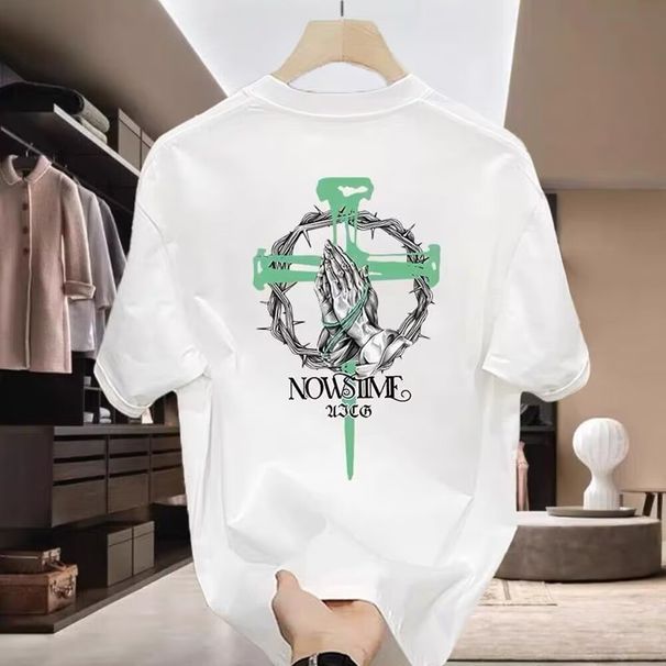 Men's Clothing Summer New Printed Letter Short Sleeved T Shirt For Young Men Short Sleeved Handsome Ins Casual Tops_viptrois.com