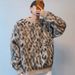 Winter Vintage Interior Knit Sweater For Men, Loose Leopard Print Sweater_viptrois.com