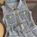 Girls Dress Summer 2025 New Children's Korean Version Sleeveless Vest Princess Dress Western Style Summer Denim Skirt Trend_viptrois.com