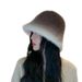 Autumn and Winter Korean Gradient Color Warm Women's Rabbit Hair Bowl Show Face Small Fisherman Fashion Tourism Bucket_viptrois.com