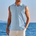 Men's Clothing Summer Half Open Sleeveless Bottoming Shirt Outdoor Casual Vest_viptrois.com