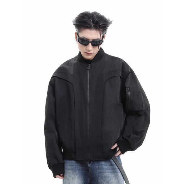 Deconstructing pilot jacket for men's spring niche design, workwear jacket, high street baseball suit_viptrois.com