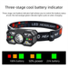 High Brightness Headlamp With Sensor, Long Battery Life, Multifunctional Portable Waterproof Head-Mounted Outdoor_viptrois.com