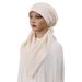 Elastic Turban Hat – Solid Color Pullover Headwrap (Fashionable Arc Wave Design, Cross-Cultural Baotou & Airplane Hat For Women)_viptrois.com