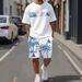 Summer Sailing Suit For Men Crew Neck Short Sleeve Top And Shorts Set Digital 3D Printing Size_viptrois.com