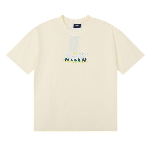 American niche trendy brand KITH fun forest print high weight loose short sleeved men's and women's T-shirts_viptrois.com