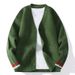 Men's Knit Cardigan – Autumn Fashion Long-Sleeve Sweater With Stand Collar (Trendy Open-Front Coat, Relaxed Fit, Vintage-Inspired Layering Piece)_viptrois.com