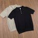 Men's Ribbed Knit Polo Shirt Short Sleeve Breathable Summer Top Business Casual Comfort_viptrois.com