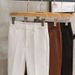 Japanese Waffle White Pants Light Mature Style Men's Casual Western Pants Instagram Korean Edition Trendy Pi Shuai Straight Leg Pants_viptrois.com