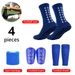 Shin Guard Football Sports Set With Glue On Football Socks, Long Socks, Shin Guards And Straps_viptrois.com