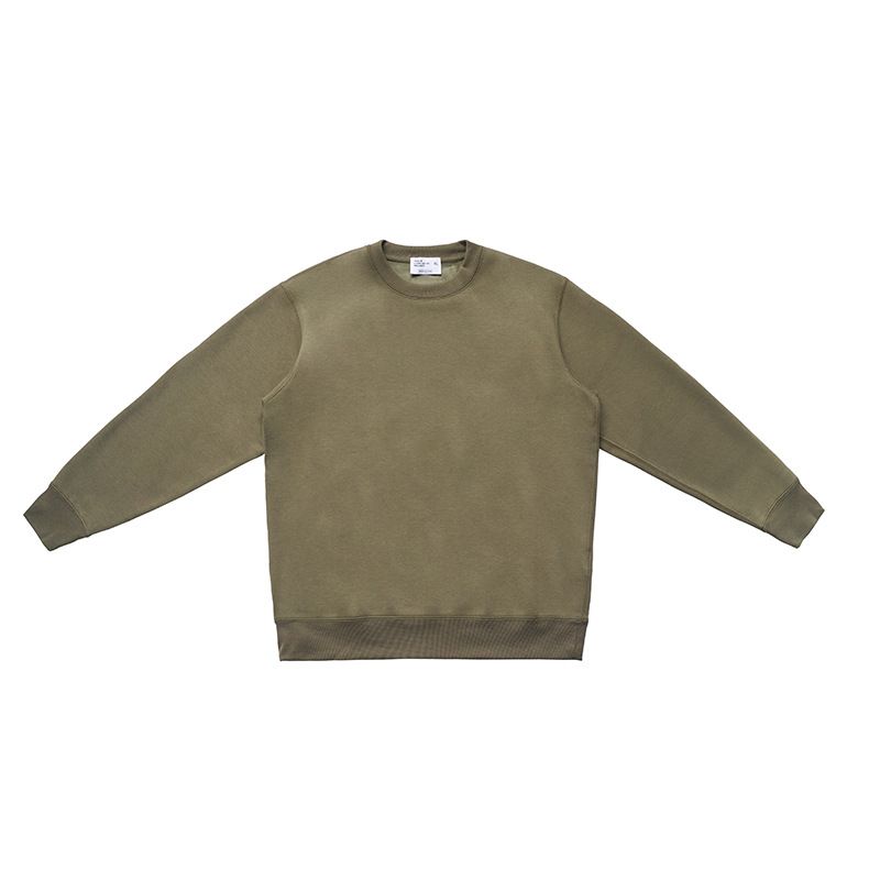 Men's Heavyweight Fleece-Lined Sweatshirt – 410GSM Silver Fox Thermal Crewneck For Winter (Black/White/Dark Gray/Olive Green, S-XXL)_viptrois.com