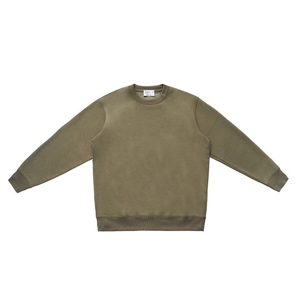 Men's Heavyweight Fleece-Lined Sweatshirt – 410GSM Silver Fox Thermal Crewneck For Winter (Black/White/Dark Gray/Olive Green, S-XXL)_viptrois.com