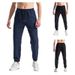 Men's Athletic Jogger Pants - Breathable Polyester Workout Trousers With Elastic Cuffs For Running, Gym & Casual Wear (Black, Navy, Dark Gray)_viptrois.com