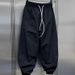 Men’s Clothing Summer Thin Outdoor Quick Drying Sports Pants Men's Trendy Loose Large Size Wide Leg Casual Nine Point Cuff Harem Pants_viptrois.com