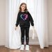Mother & Kids INS Girls 2 Piece Set & Love Butterfly Print Long Sleeved Sweatshirt Leggings Outdoor Leisure Sports_viptrois.com