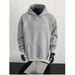 Oversized Hooded Sweatshirt For Men – Drop Shoulder & Colorblock Design (White, Heather Grey, Charcoal, Black)_viptrois.com