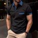 Summer Solid Color Men's Shirt Mature Stable Style Polo Shirt Loose Comfortable Short Sleeve Shirt Vintage Office Men's Shirt_viptrois.com