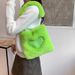 Fashion Love Heart Furry Tote Bag Women 2022 New Large Capacity Simple Underarm One Shoulder Popular Plush Commuter Bag_viptrois.com
