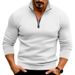 2024 New Autumn Winter Men's Casual Solid Color Long Sleeve Half Zipper Stand Collar T-Shirt Top Men_viptrois.com