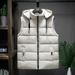 Men's Clothing Detachable Hat Autumn And Winter Men's Sleeveless Cotton Vest Warm Thick Men's Coat Vest_viptrois.com