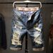Lined Fabric Men Multi-Ripped Five-Point Beggar Pants Four Seasons Trendy Brand Personality Men's Jeans_viptrois.com