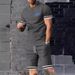 Men's Casual Sports Suit Fitness Short Sleeved T Shirts And Shorts_viptrois.com