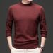 Men's Retro Jacquard Sweater – Half-High Collar Winter Knit (Khaki/Rust Red/Dark Gray/Black, M-4XL, Vintage-Inspired Textured Pullover)_viptrois.com