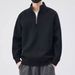 Half-zipper Stand-up Neck Sweater Men's Autumn And Winter Retro Thickened Men's Solid Color Simple Casual Top Jacket Men_viptrois.com