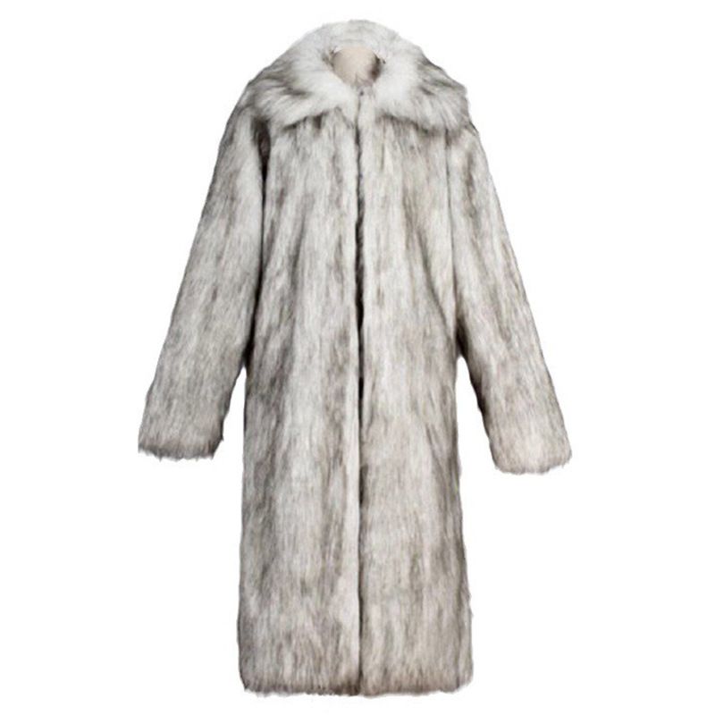 Men's Clothing Men's Autumn And Winter New Fur Coat Imitation Fox Fur Coat European And American Large Size Long Warm Casual Wool Windbreaker_viptrois.com