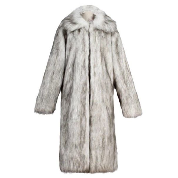 Men's Clothing Men's Autumn And Winter New Fur Coat Imitation Fox Fur Coat European And American Large Size Long Warm Casual Wool Windbreaker_viptrois.com