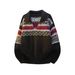 Pure Vintage Jacquard Velvet Feel Polo Knit Men's Lazy Style Turn-down Collar Nordic Fair Isle Sweater Jacket_viptrois.com