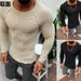 Loom Foreign Trade 2023 European And American Style Autumn Winter Fashion Men's Solid Color Knitted Slim Fit Handsome_viptrois.com