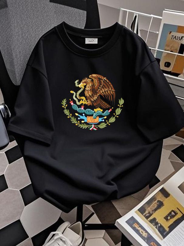 Mexico American Flag Mexican T-Shirt Men Tee Mexico Flag Shirt Gift Homme Breathable Casual Streetwear Comfortable Top For Everyday Wear Graphic_viptrois.com
