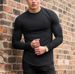 Solid Color Blank Fitns T-shirt For Men's Cotton Breathable Sports Autumn And Winter Fashion Trend Slim Fit Long_viptrois.com