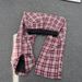 American Retro Red Plaid Pants Men's Autumn Heart Pleated Contrasting Plaid Pants Scimitar Straight Slightly Pulled Trousers_viptrois.com