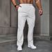 Men's Clothing New Leisure Jacquard Drawstring Loose Leisure Solid Color Pocket Sports Trousers Men_viptrois.com