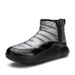 Men's Winter Snow Boots With Fleece Lining - Thick Sole Slip-On Casual Shoes For Teens & Adults - Waterproof High-Top Warm Boots_viptrois.com