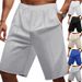 Men's Clothing Men's Casual Waffle Shorts Heavyweight Versatile Solid Color Style Summer Sports Running Training Shorts_viptrois.com