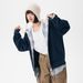 Trendy Unisex Hooded Zip-Up Shirt Jacket With Plaid Design – Oversized Fit, Two-Way Zipper, Perfect For Casual Wear_viptrois.com