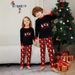 Christmas Santa Claus Snowman letters Christmas family suit printed homewear pajamas_viptrois.com