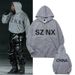 KANYE Kanye Same Style Shanghai Concert Periphery Limited Gray Coat Zipper Hooded Sweater Couple Hoodie_viptrois.com
